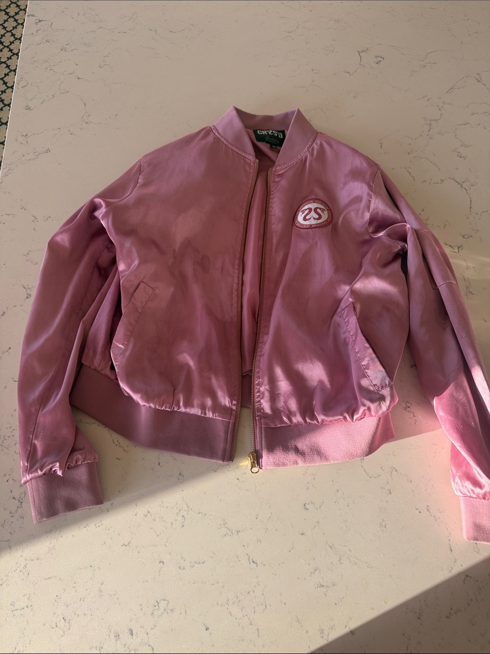 CRSSD rare Pink Satin Bomber Jacket